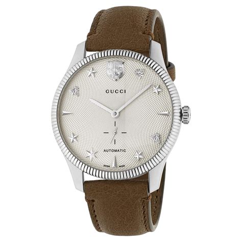 gucci automatic silver dial|gucci bee automatic watch.